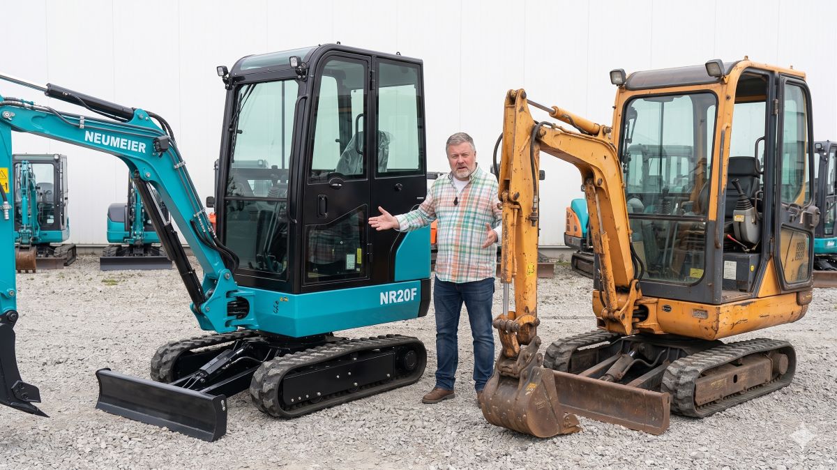 Qualitätsvergleich zwischen einem Neumeier NR20F und einem herkömmlichen China-Bagger.